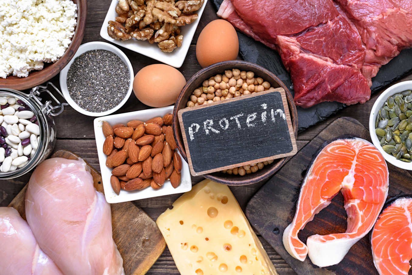 Protein as the main food group for gaining muscle mass