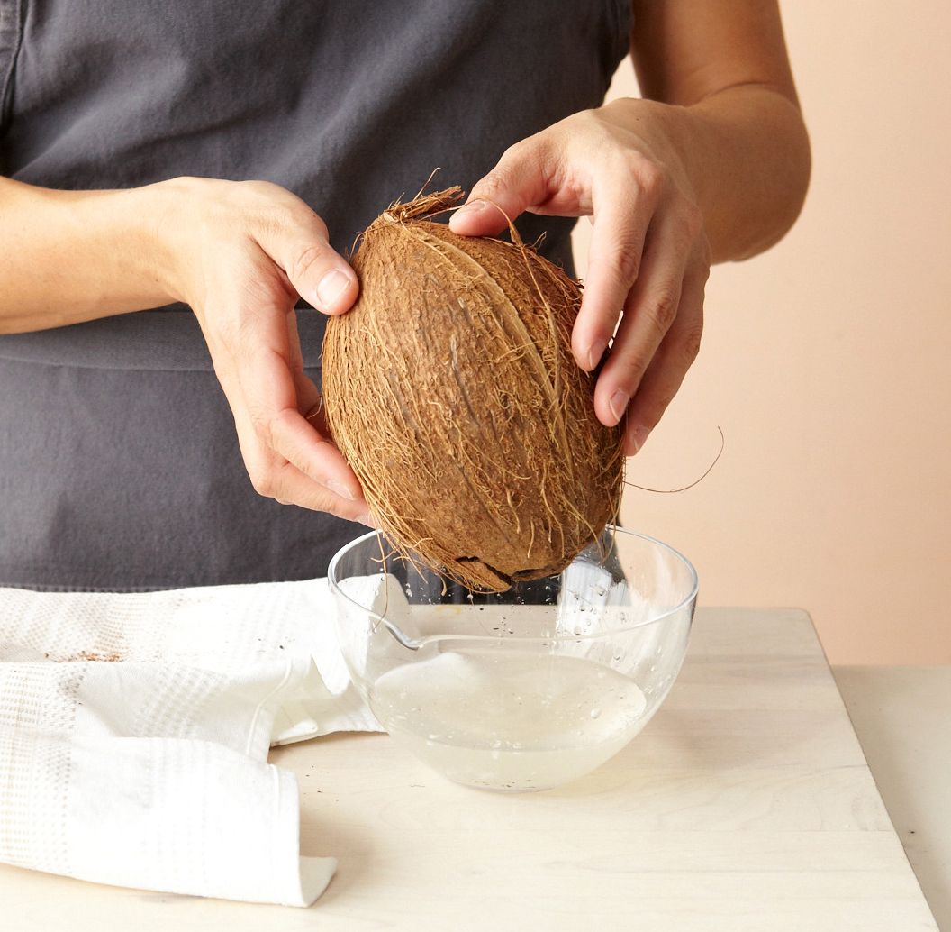 How to open a coconut from a store using a hammer